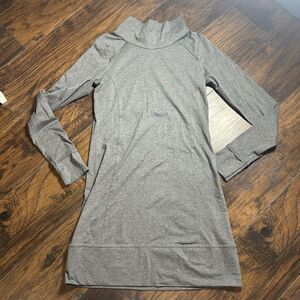 Toad & Co Aurora Long Sleeve Cowl Neck Dress Women Size Small Grey Organic